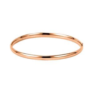 14k Rose Gold Polished 4mm Hinged Bangle Bracelet